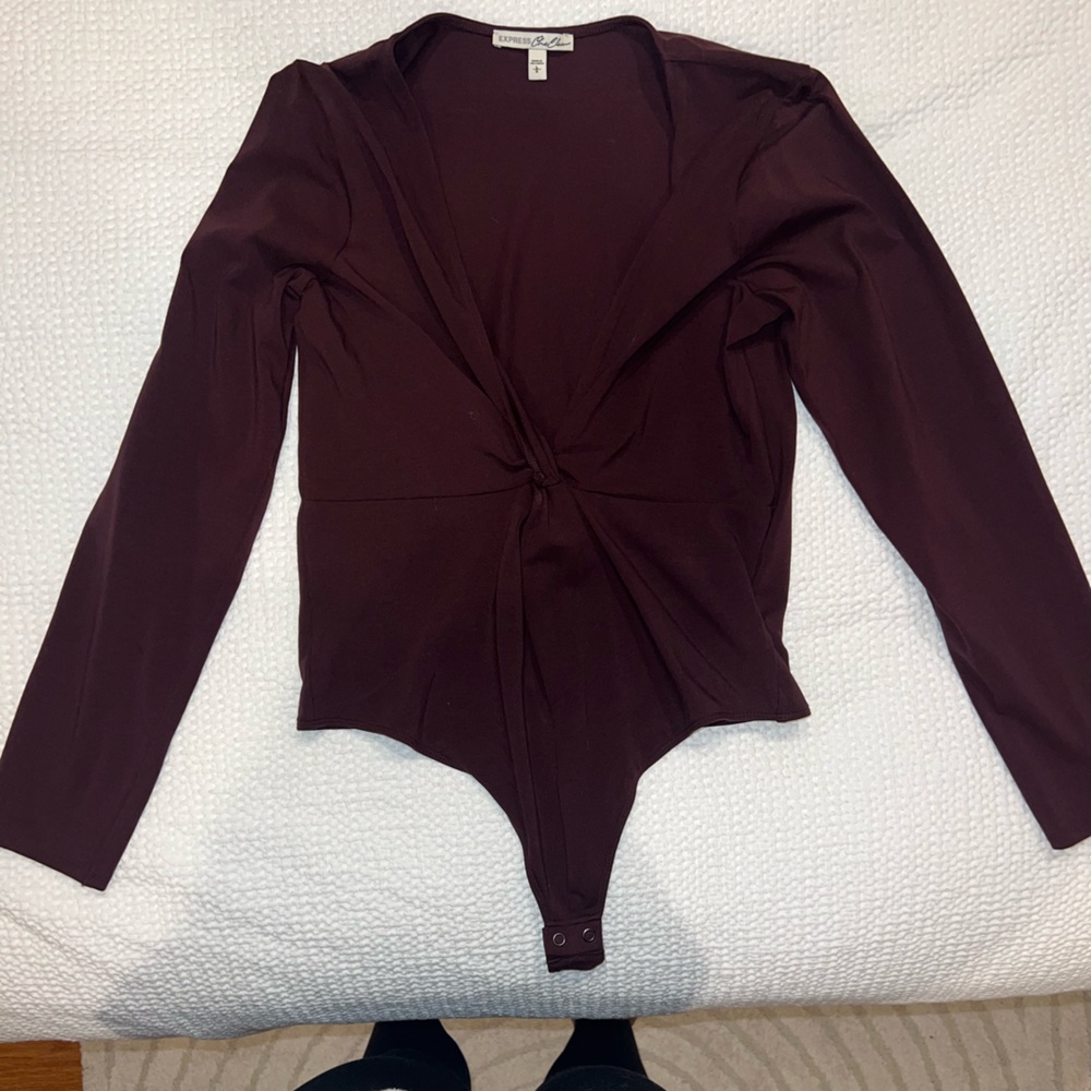 Express purple twist front bodysuit